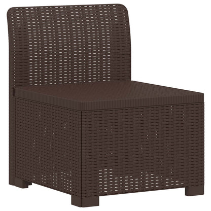 vidaXL 5-Seater Garden Sofa Rattan Look PP Brown 4
