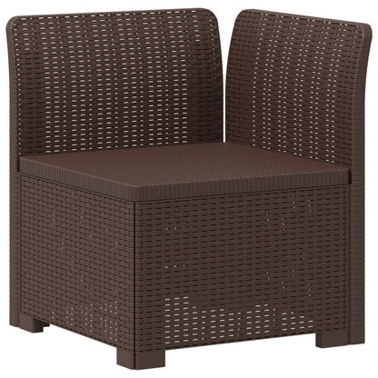 vidaXL 5-Seater Garden Sofa Rattan Look PP Brown 5