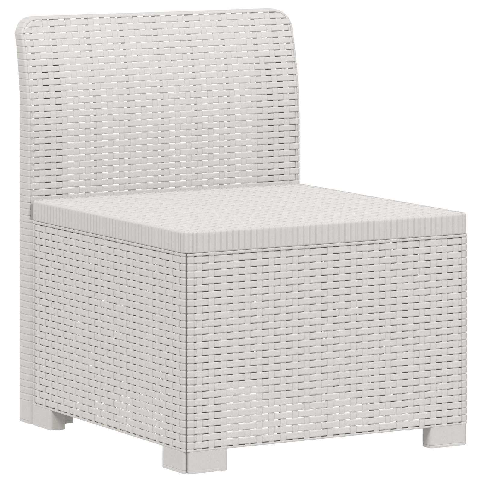 vidaXL 5-Seater Garden Sofa Rattan Look PP White 4