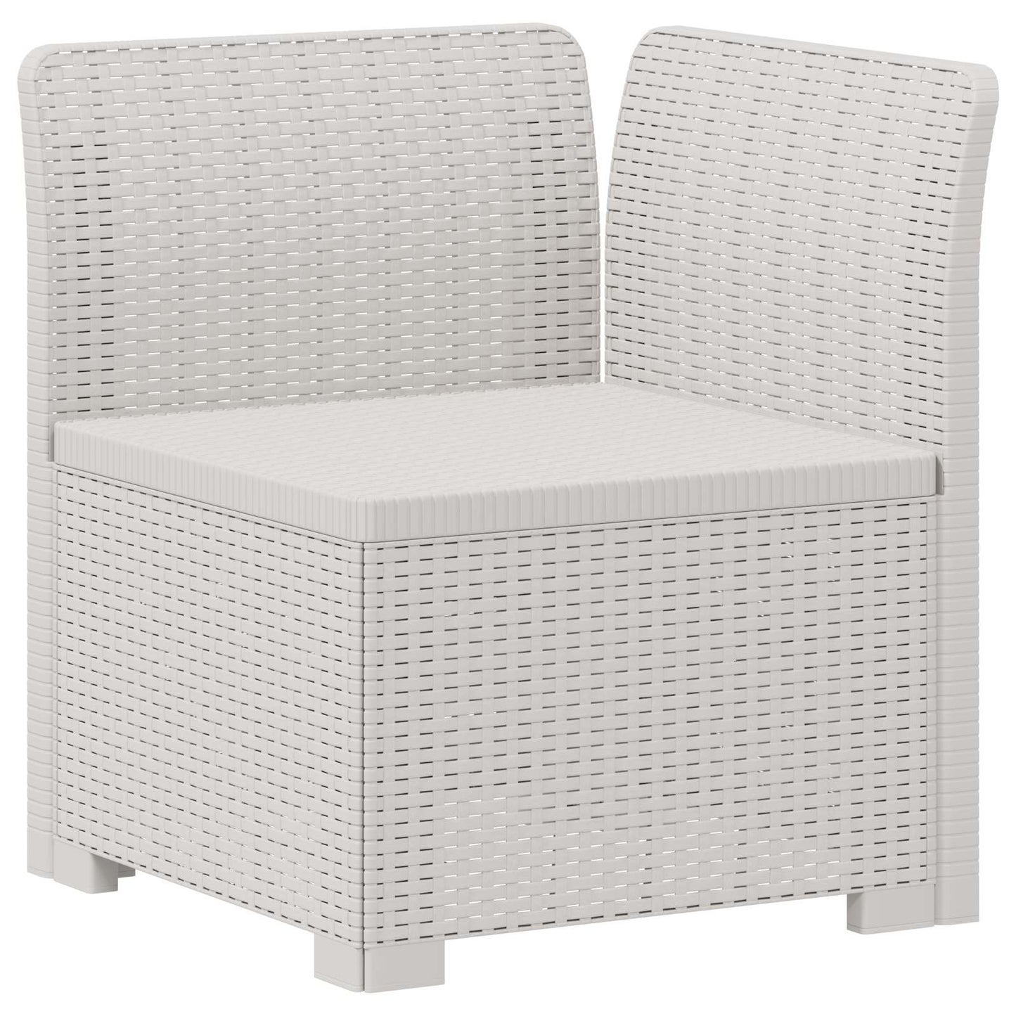 vidaXL 5-Seater Garden Sofa Rattan Look PP White 5