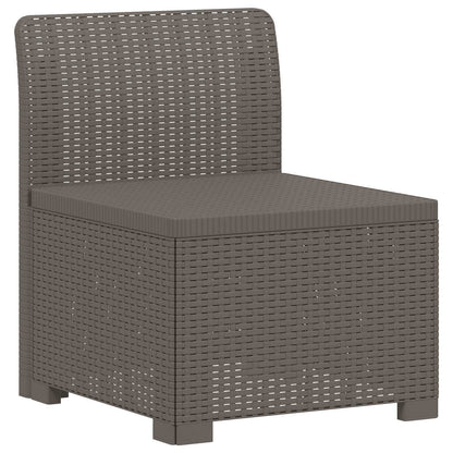vidaXL 5-Seater Garden Sofa Rattan Look PP Light Grey 4