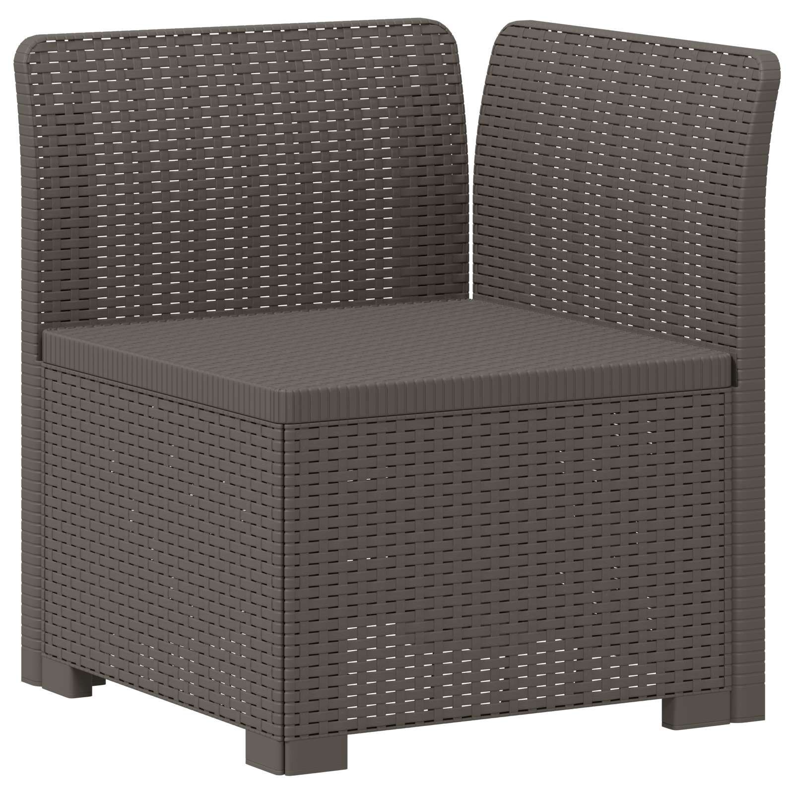 vidaXL 5-Seater Garden Sofa Rattan Look PP Light Grey 5