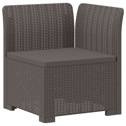 vidaXL 5-Seater Garden Sofa Rattan Look PP Light Grey 5