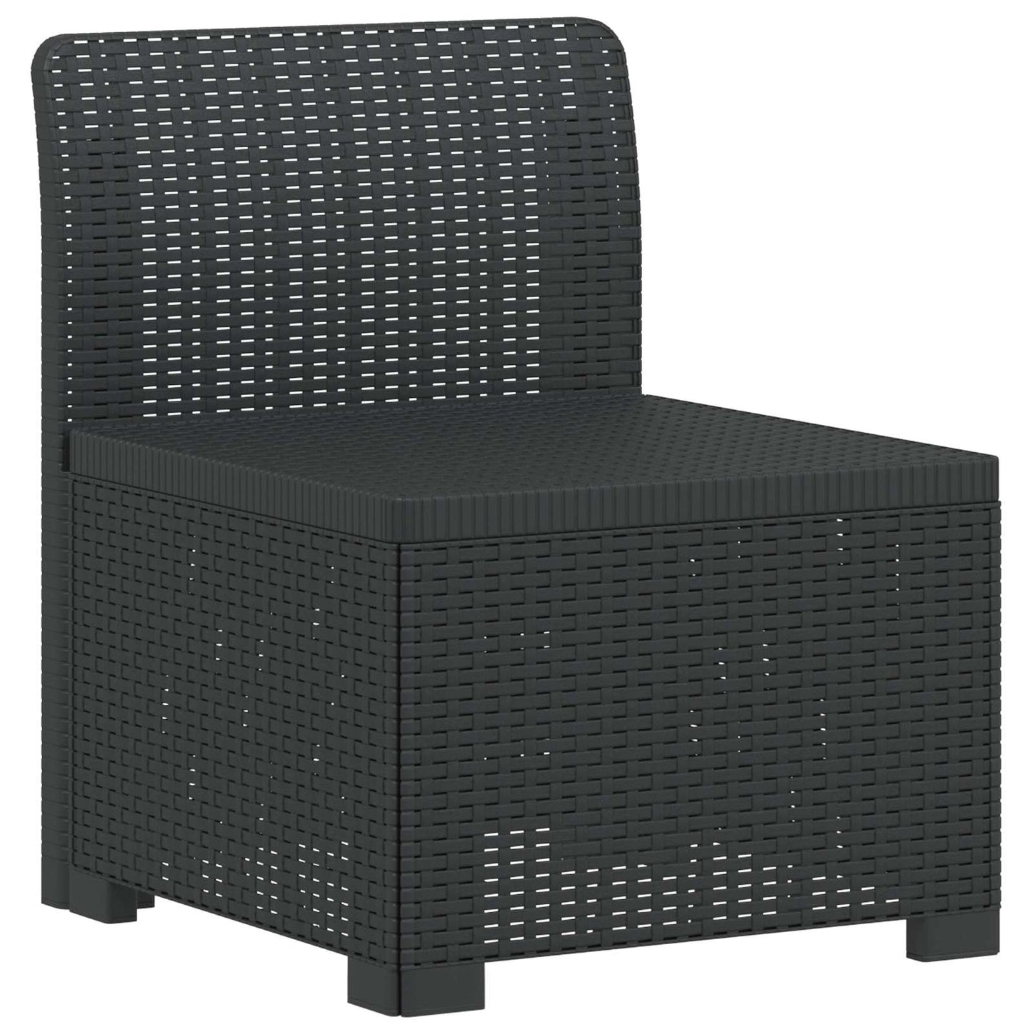 vidaXL 6-Seater Garden Sofa Rattan Look PP Anthracite 4