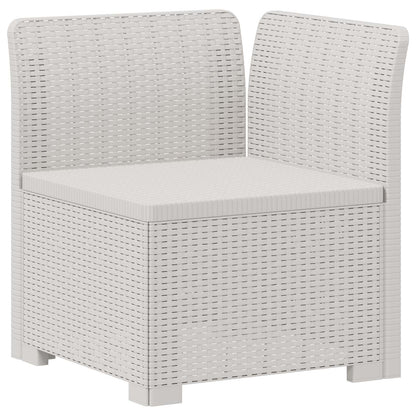 vidaXL 6-Seater Garden Sofa Rattan Look PP White 5