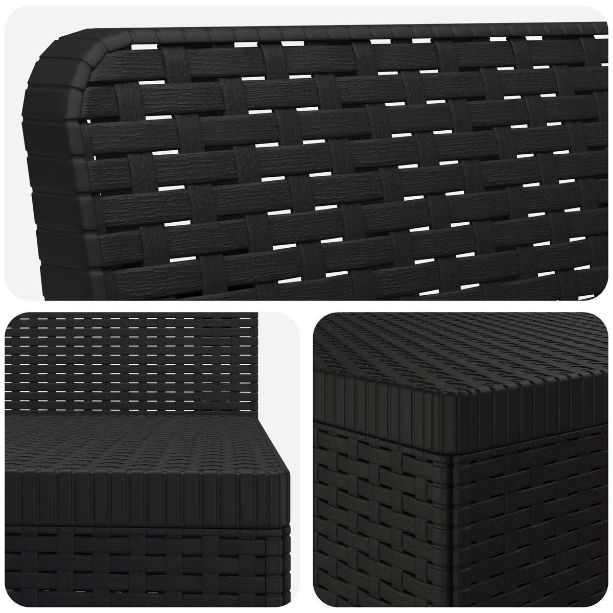 vidaXL 7-Seater Garden Sofa Rattan Look PP Anthracite 5