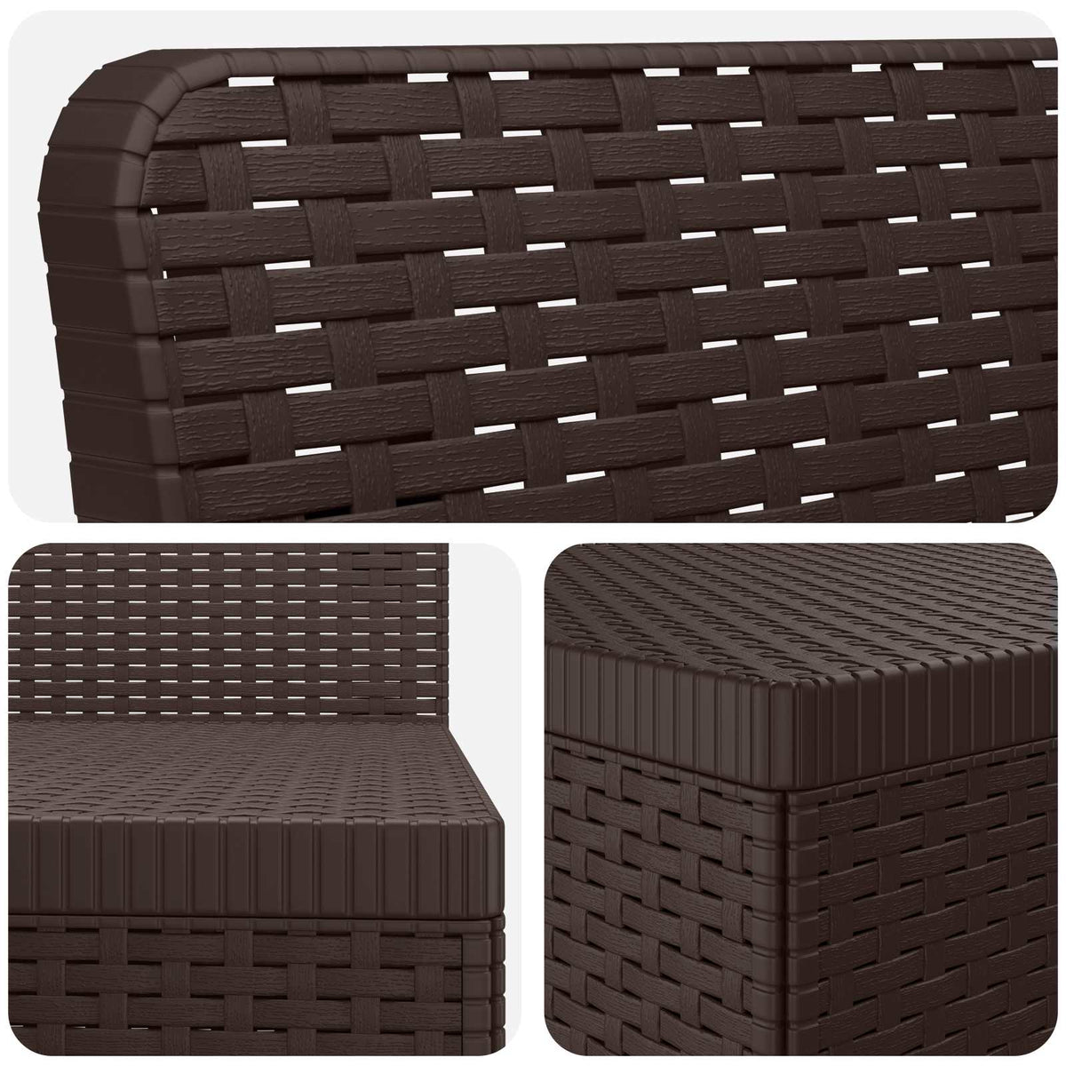 vidaXL 7-Seater Garden Sofa Rattan Look PP Brown 5