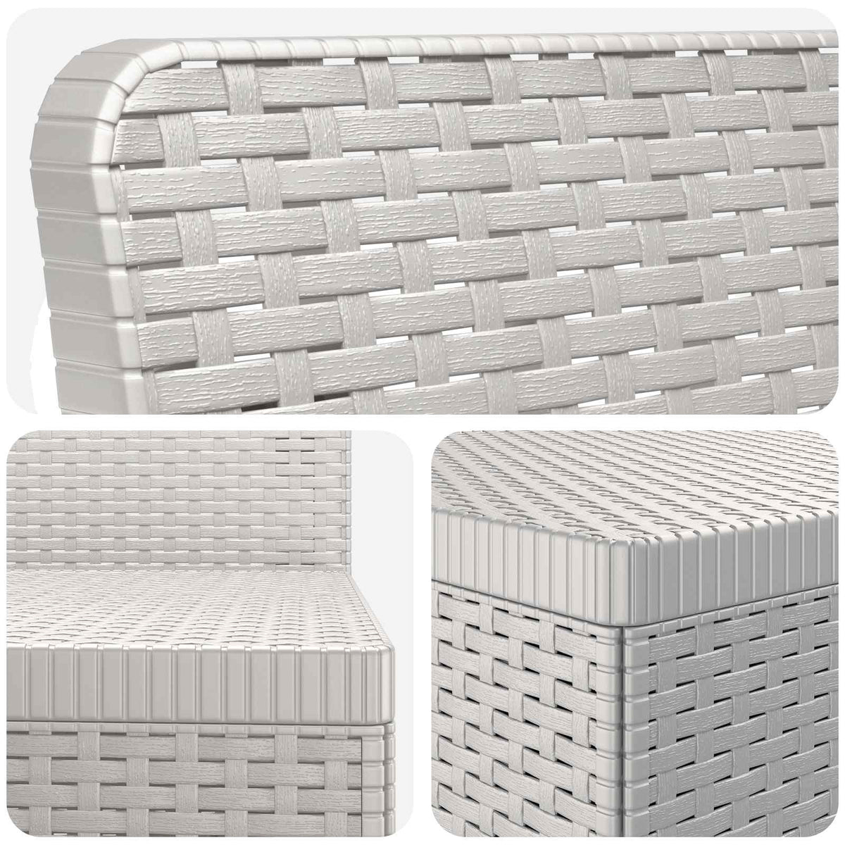 vidaXL 7-Seater Garden Sofa Rattan Look PP White 5
