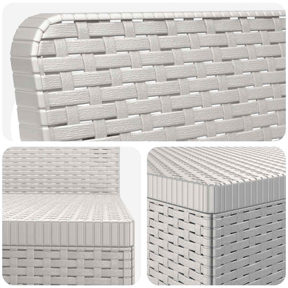 vidaXL 7-Seater Garden Sofa Rattan Look PP White 5
