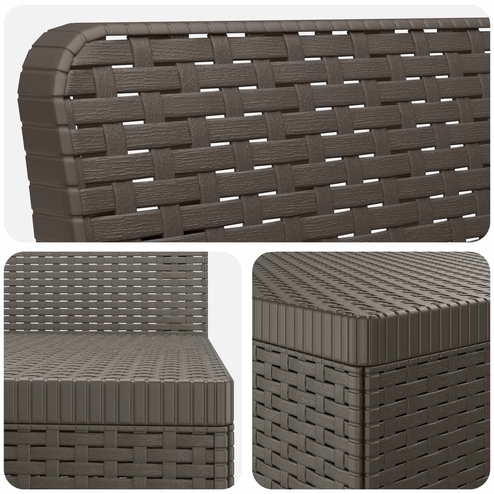 vidaXL 7-Seater Garden Sofa Rattan Look PP Light Grey 5