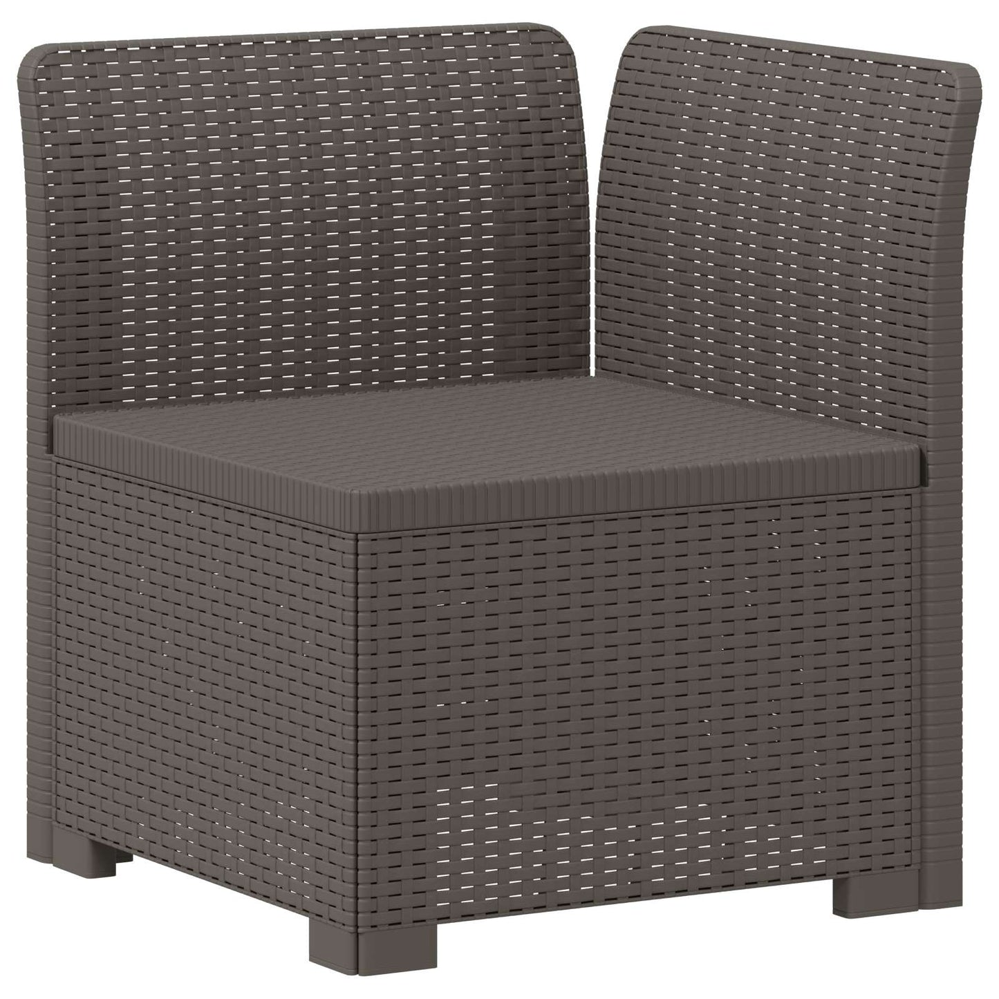 vidaXL 7-Seater Garden Sofa Rattan Look PP Light Grey 4