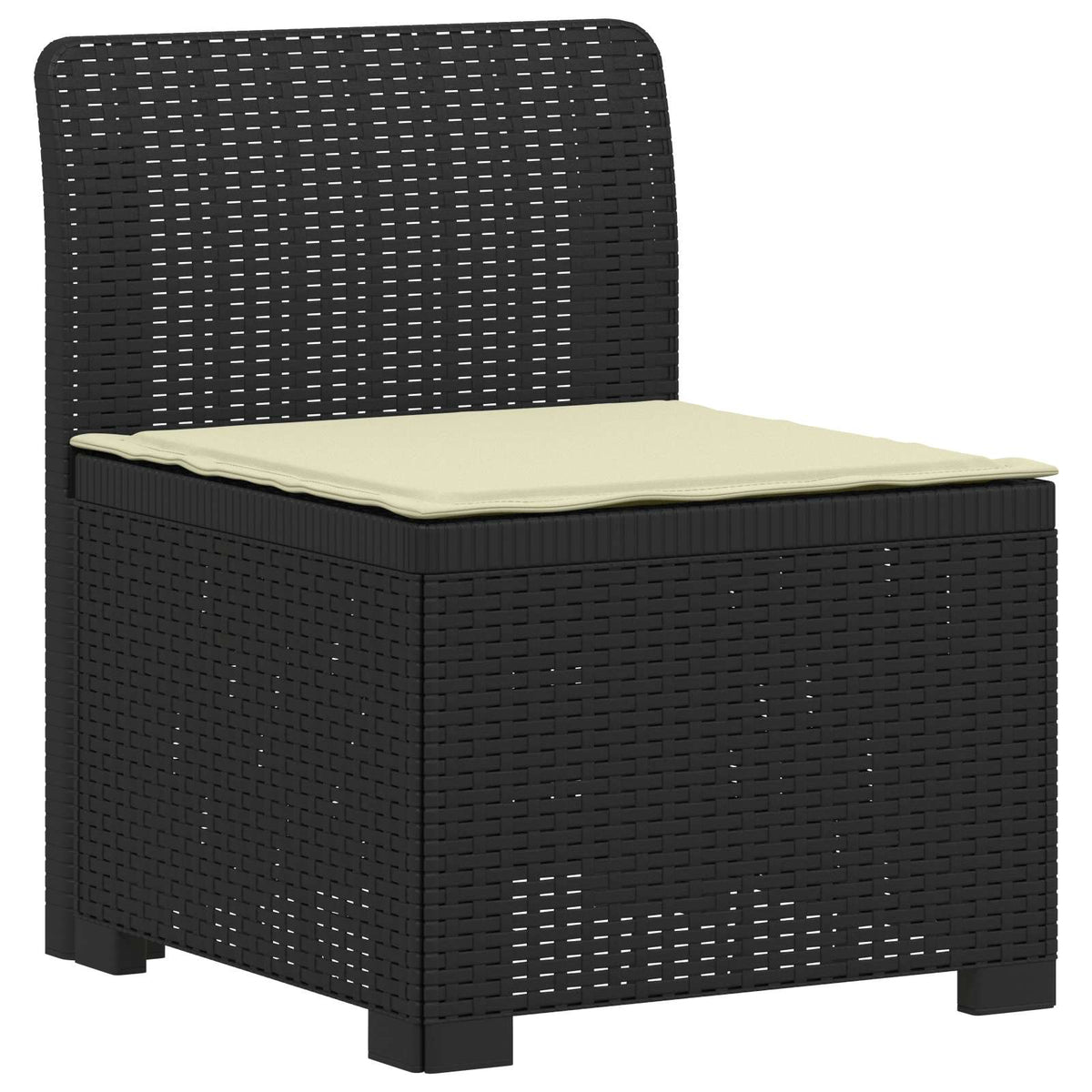vidaXL 7-Seater Garden Sofa with Cushions Rattan Look PP Anthracite 3