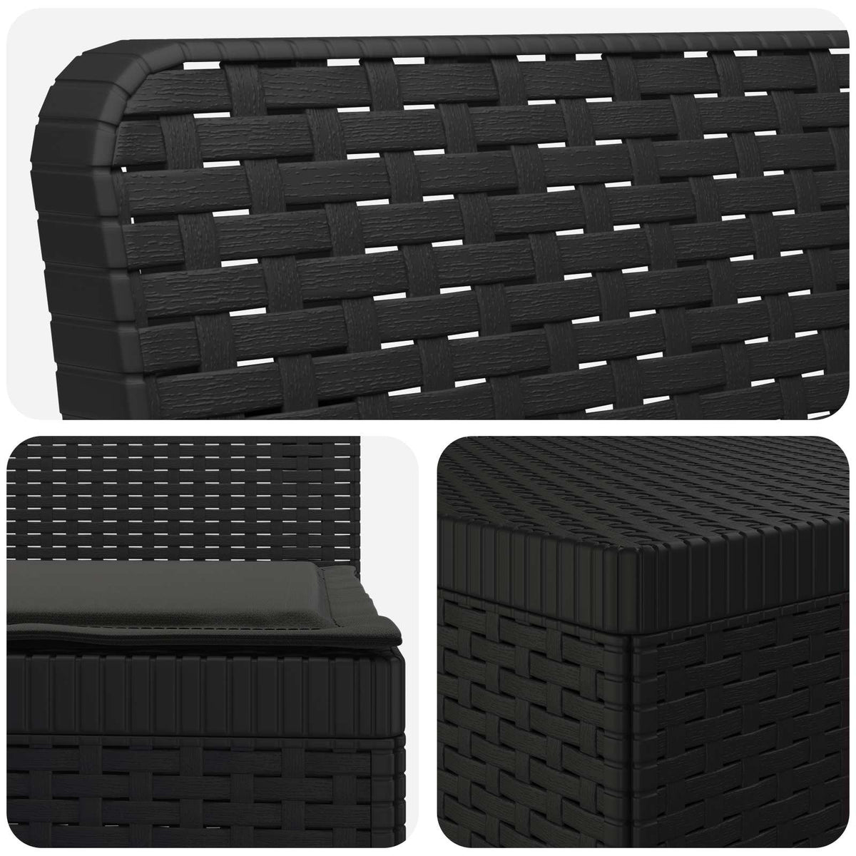 vidaXL 7-Seater Garden Sofa with Cushions Rattan Look PP Anthracite 5