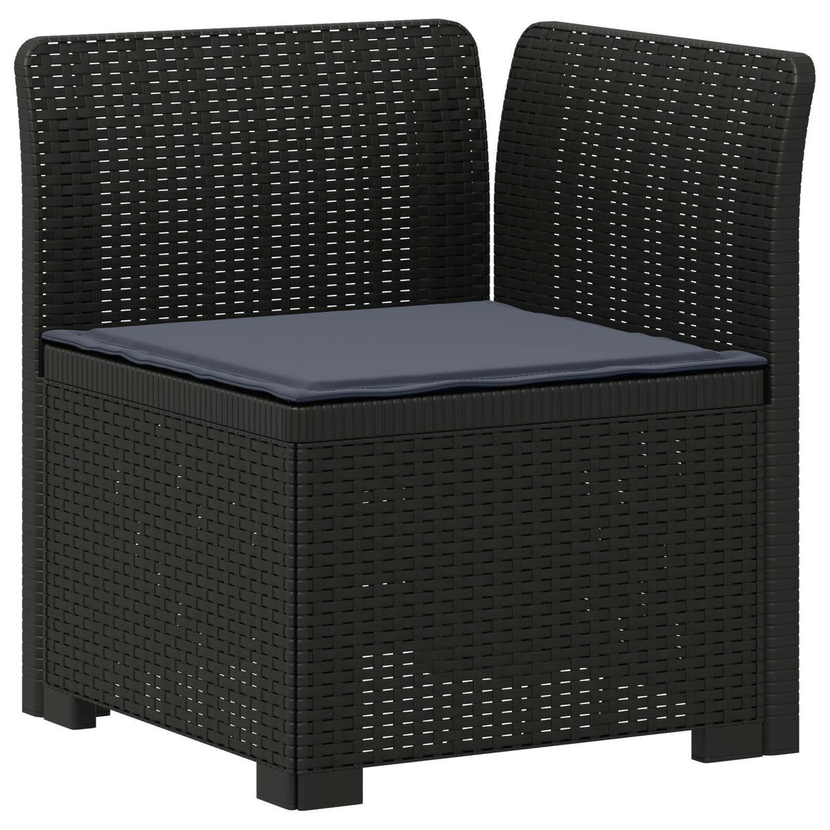 vidaXL 7-Seater Garden Sofa with Cushions Rattan Look PP Anthracite 4