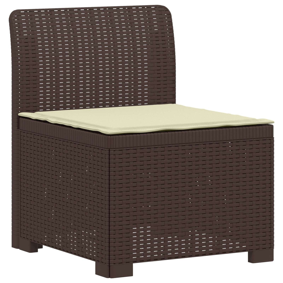 vidaXL 7-Seater Garden Sofa with Cushions Rattan Look PP Brown 3