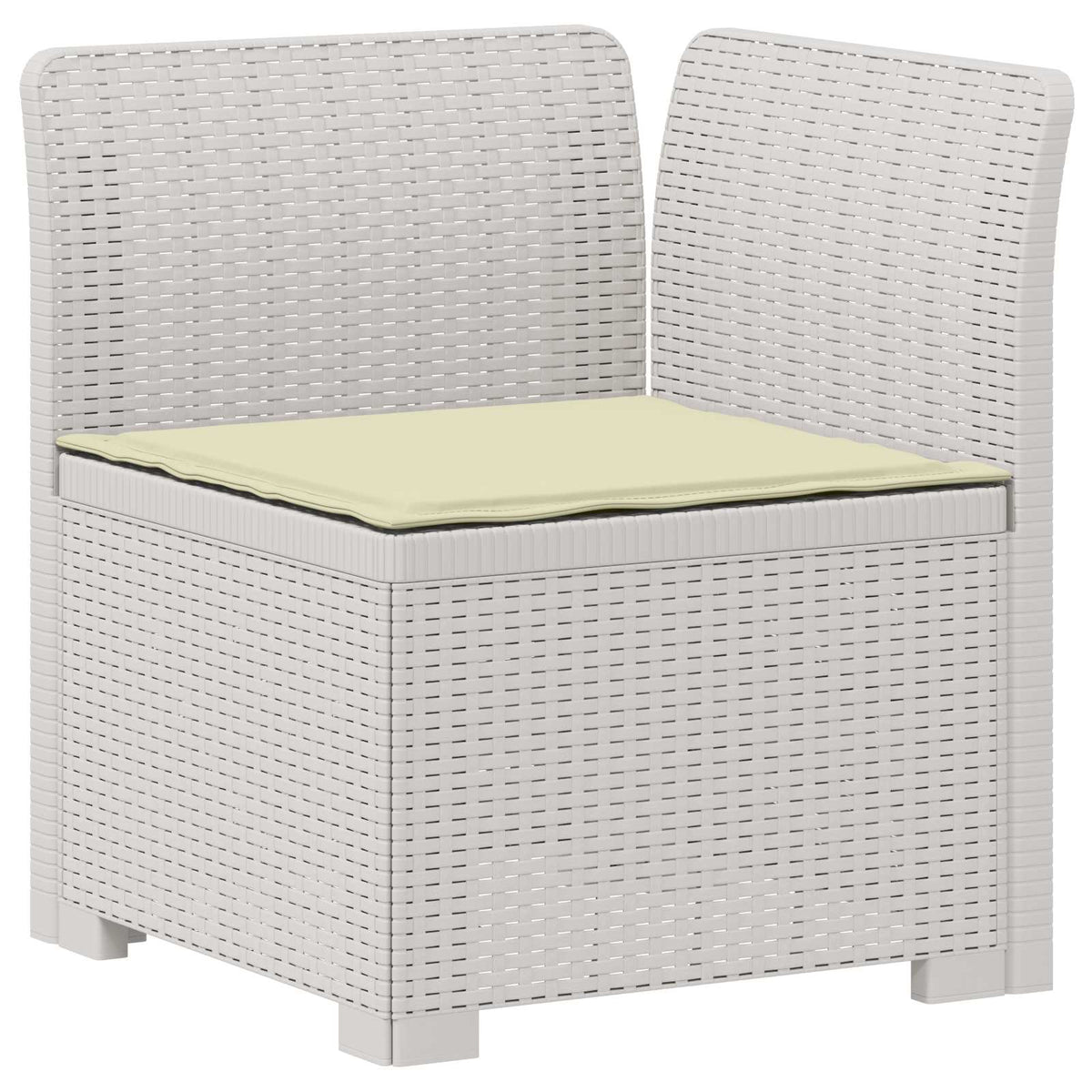 vidaXL 7-Seater Garden Sofa with Cushions Rattan Look PP White 4