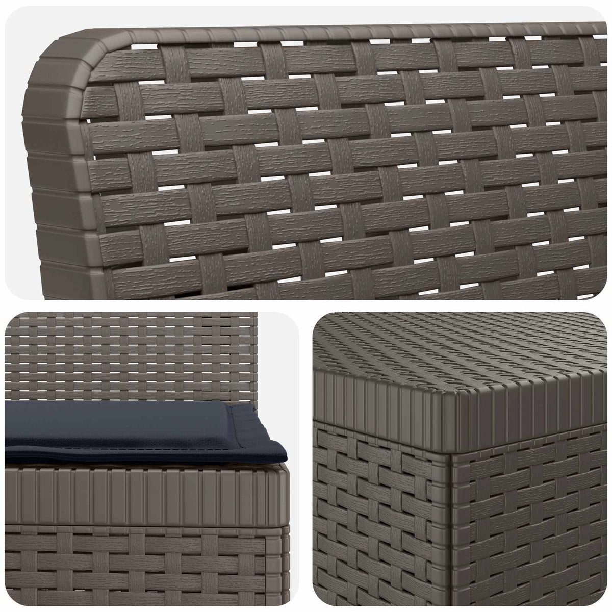 vidaXL 7-Seater Garden Sofa with Cushions Rattan Look PP Light Grey 5