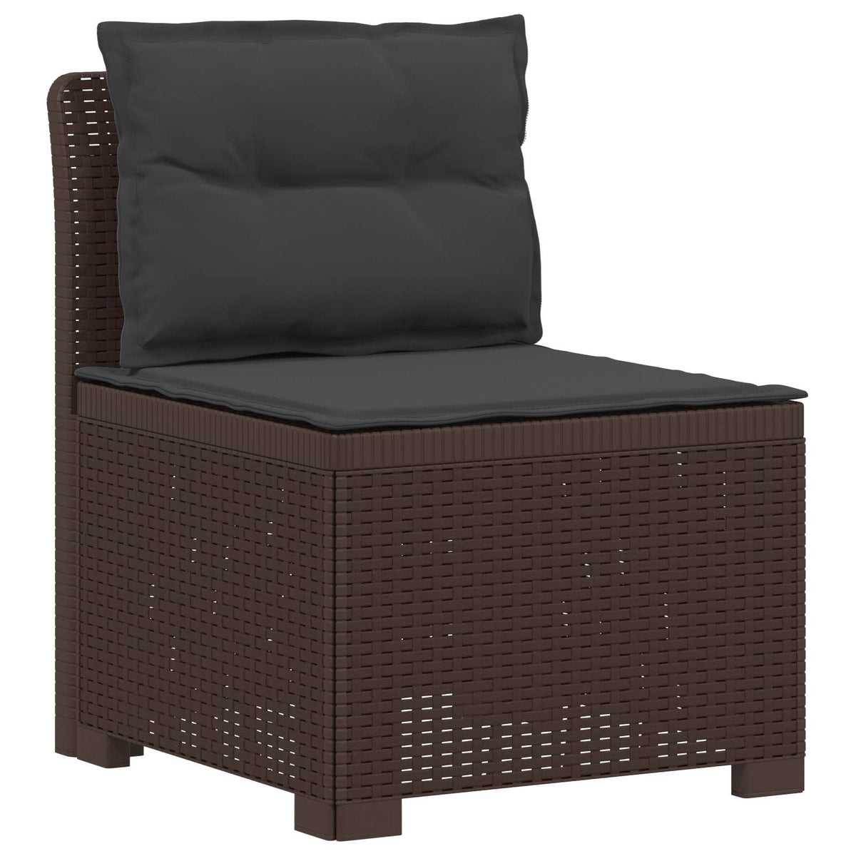 vidaXL 7-Seater Garden Sofa with Cushions Rattan Look PP Brown 3