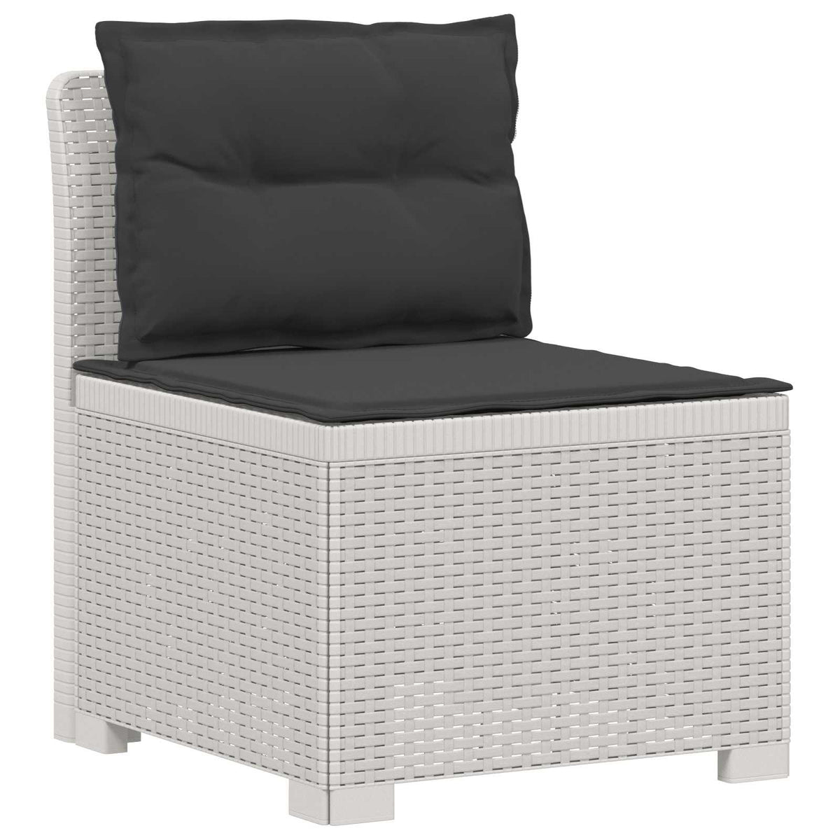 vidaXL 7-Seater Garden Sofa with Cushions Rattan Look PP White 3