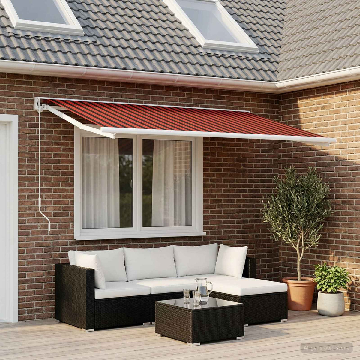 Awning Replacement Fabric Orange brown