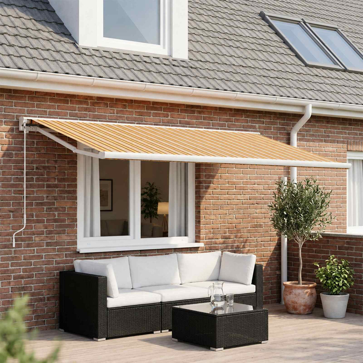 Awning Replacement Fabric Orange black