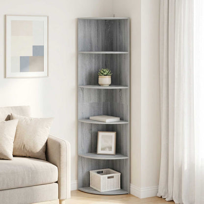 Corner Shelf 5-Tier 41.5 x 41.5 x 178 cm Engineered Wood Grey sonoma