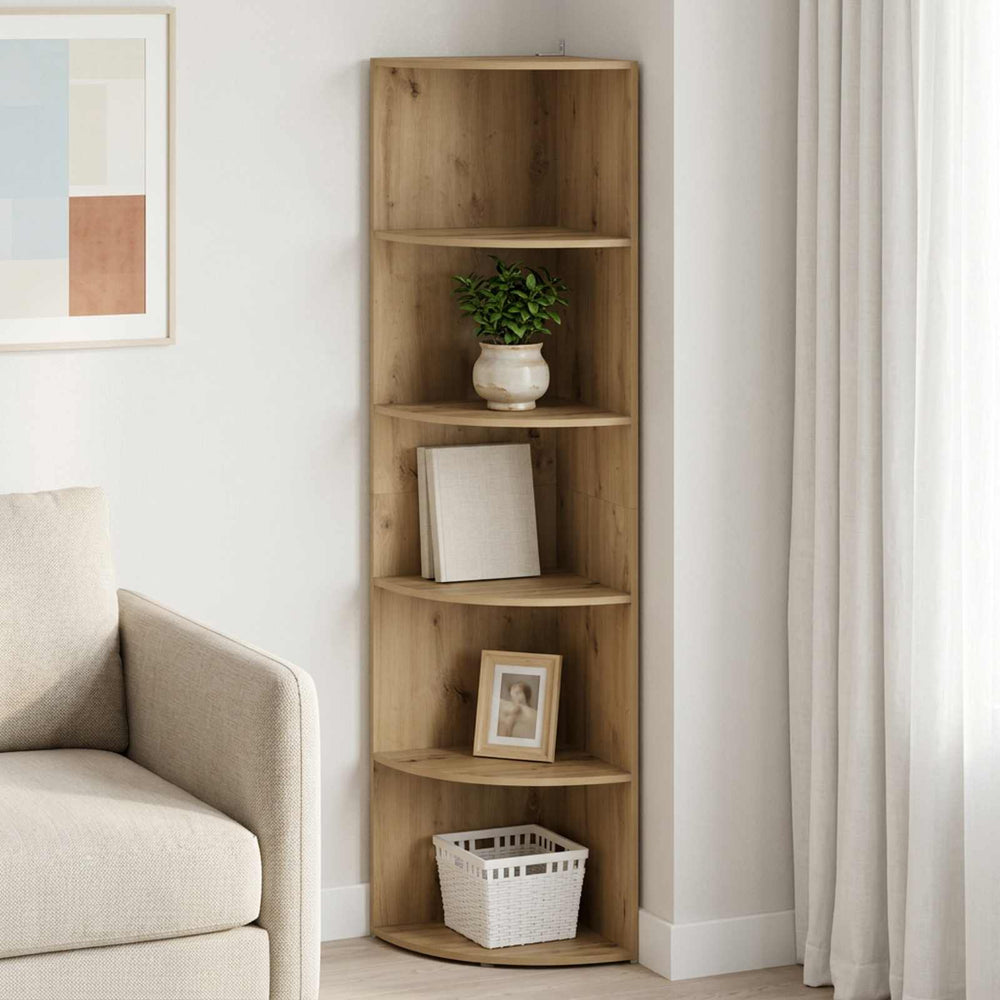 vidaXL Corner Shelf 5-Tier 41.5 x 41.5 x 178 cm Engineered Wood
