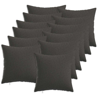 Throw Pillow HEERLEN Fabric 12 pcs 40 x 40 cm Dark grey