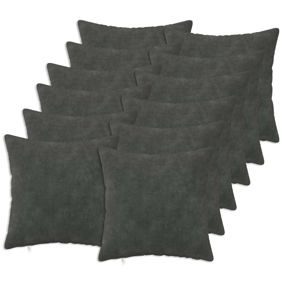 Throw Pillow HEERLEN Microfiber Fleece 12 pcs 40 x 40 cm Anthracite