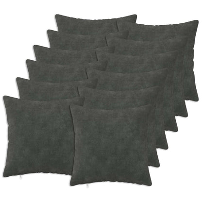 Throw Pillow HEERLEN Microfiber Fleece 12 pcs 40 x 40 cm Anthracite