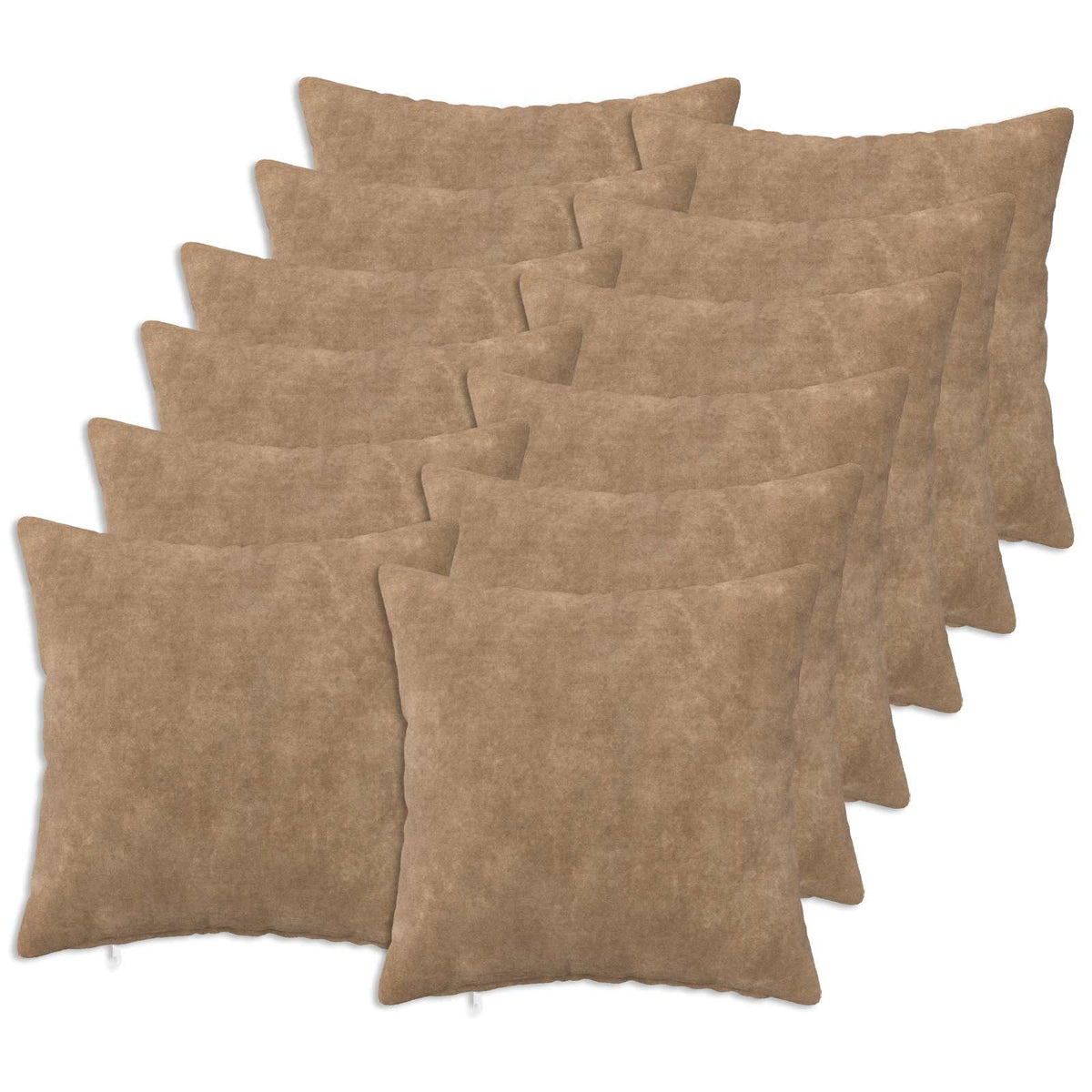 Throw Pillow HEERLEN Microfiber Fleece 12 pcs 40 x 40 cm Taupe