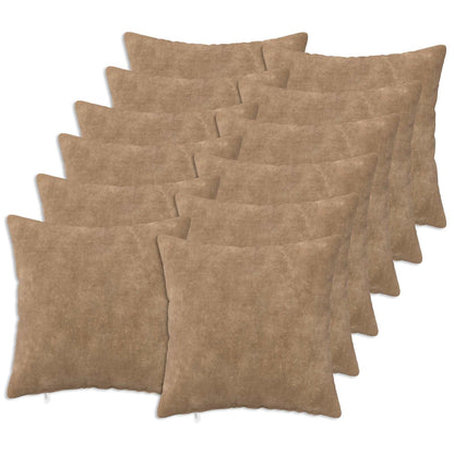 Throw Pillow HEERLEN Microfiber Fleece 12 pcs 40 x 40 cm Taupe