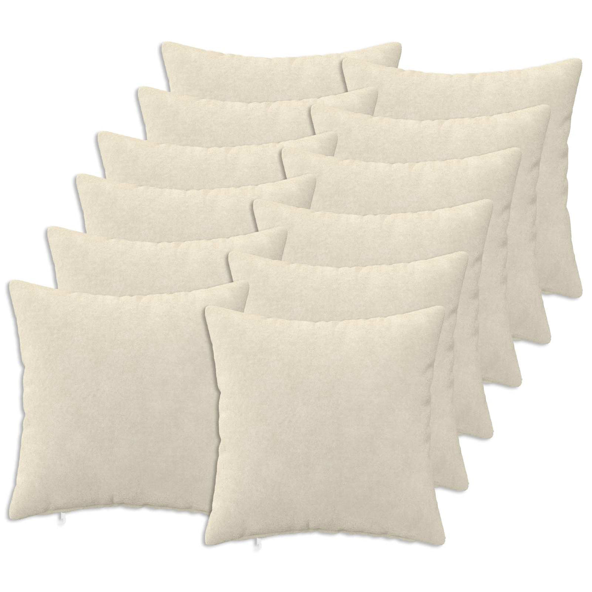 Throw Pillow HEERLEN Microfiber Fleece 12 pcs 40 x 40 cm Cream