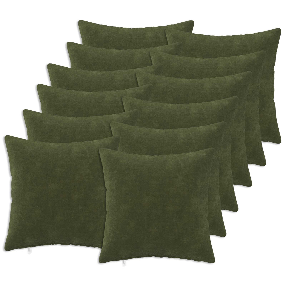 Throw Pillow HEERLEN Microfiber Fleece 12 pcs 40 x 40 cm Green