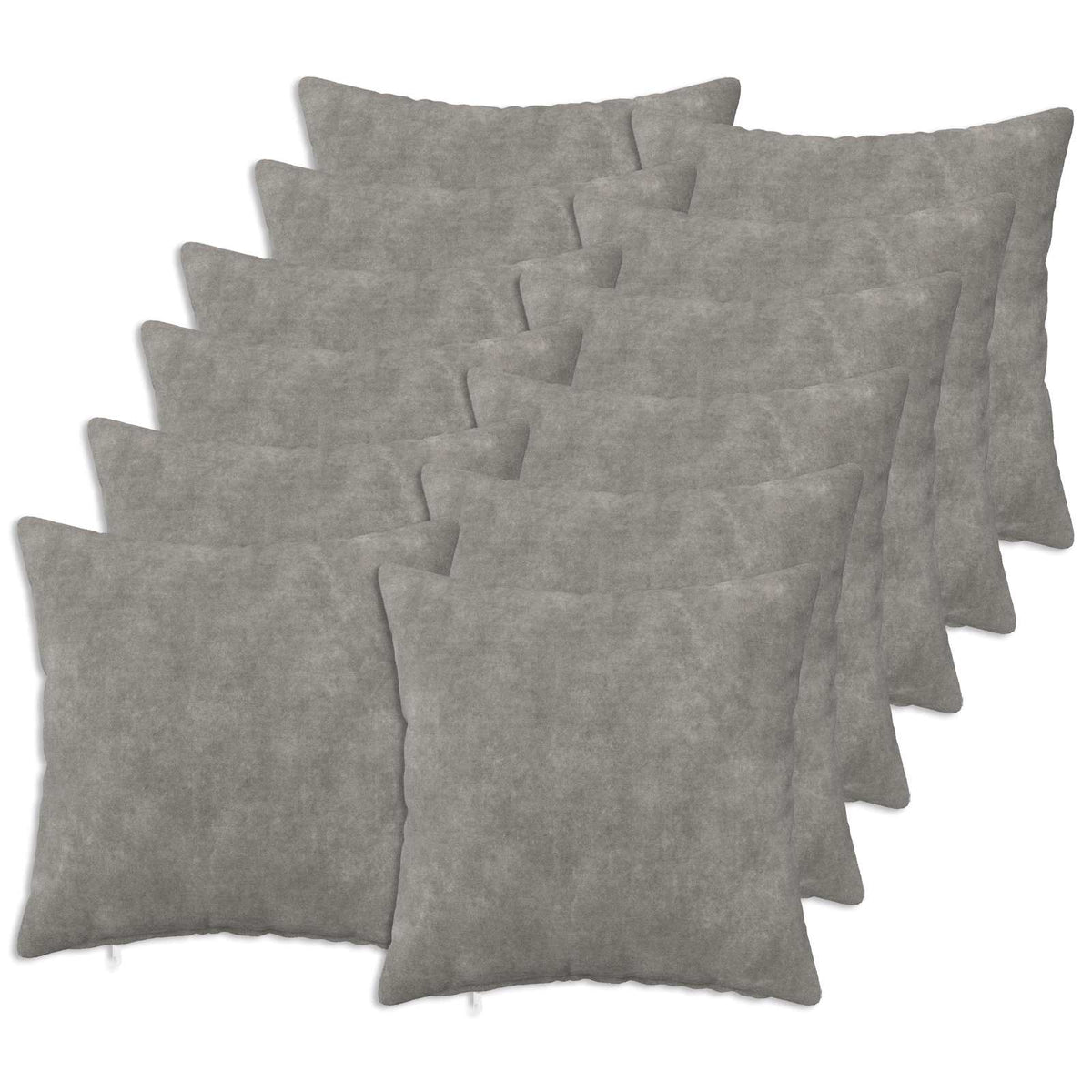 Throw Pillow HEERLEN Microfiber Fleece 12 pcs 40 x 40 cm Light grey