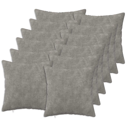 Throw Pillow HEERLEN Microfiber Fleece 12 pcs 40 x 40 cm Light grey