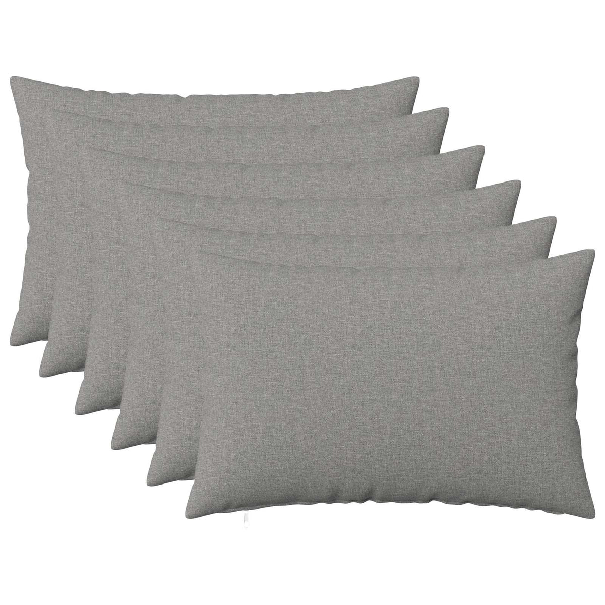 Throw Pillow HEERLEN Fabric 6 pcs 40 x 60 cm Cloud grey