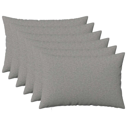 Throw Pillow HEERLEN Fabric 6 pcs 40 x 60 cm Cloud grey
