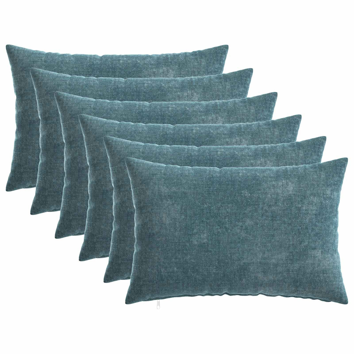 vidaXL Throw Pillow 6 pcs HEERLEN Blue 40 x 60 cm Chenille Fabric 2