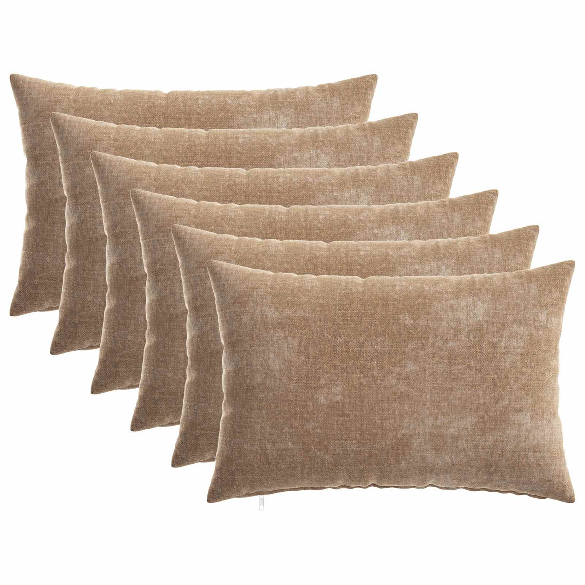 vidaXL Throw Pillow 6 pcs HEERLEN Brown 40 x 60 cm Chenille Fabric 2
