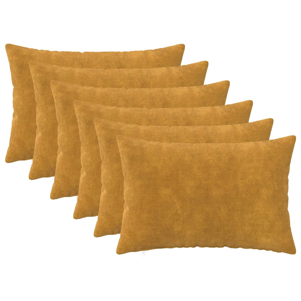 vidaXL Throw Pillow HEERLEN Microfiber Fleece 6 pcs Yellow