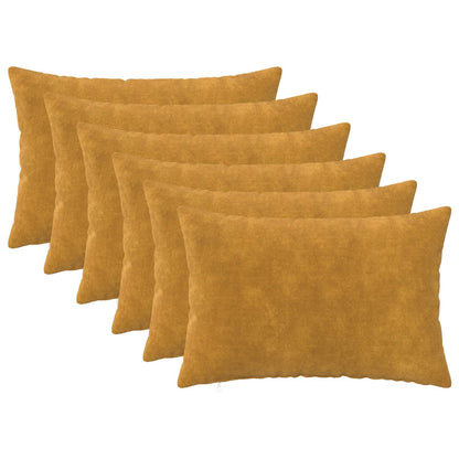 Throw Pillow HEERLEN Microfiber Fleece 6 pcs Yellow 40 x 60 cm