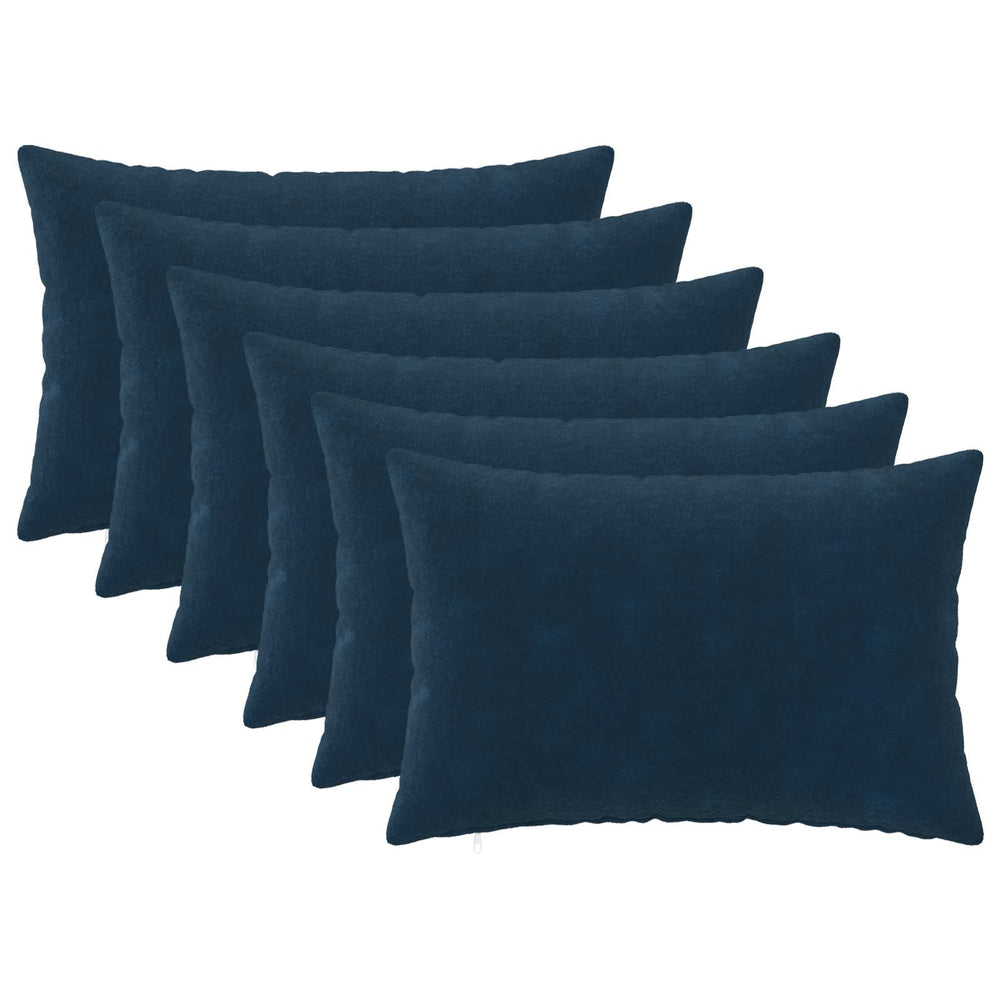 vidaXL Throw Pillow HEERLEN Microfiber Fleece 6 pcs Blue