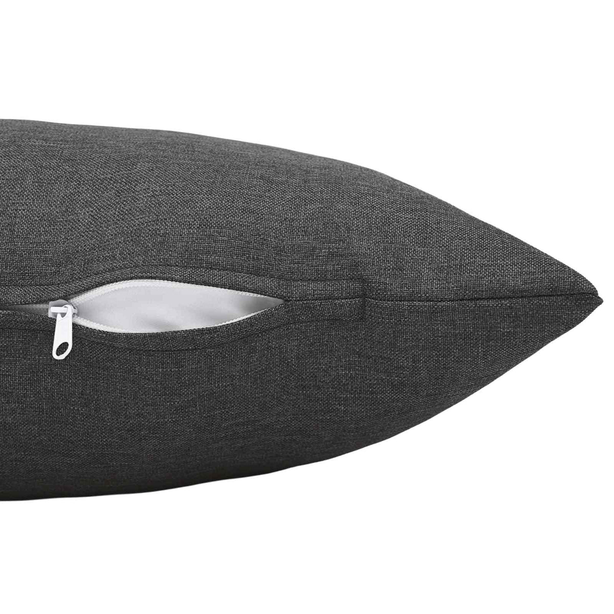Throw Pillow HEERLEN Fabric 6 pcs 40 x 70 cm Dark grey