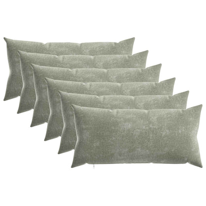 vidaXL Throw Pillow 6 pcs HEERLEN Green 40 x 70 cm Chenille Fabric 2