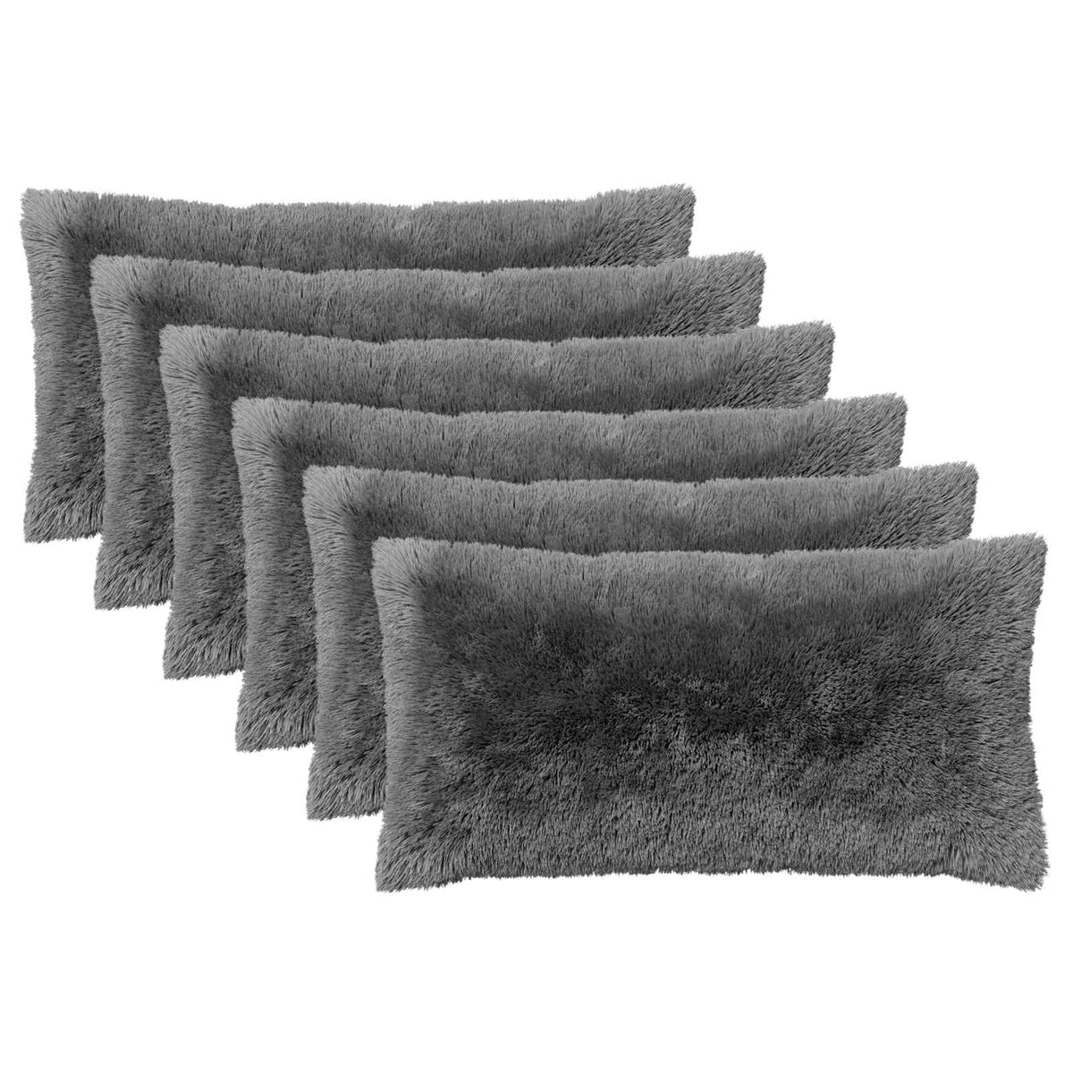 Throw Pillow HEERLEN PV Fleece 6 pcs Light Green 40 x 70 cm