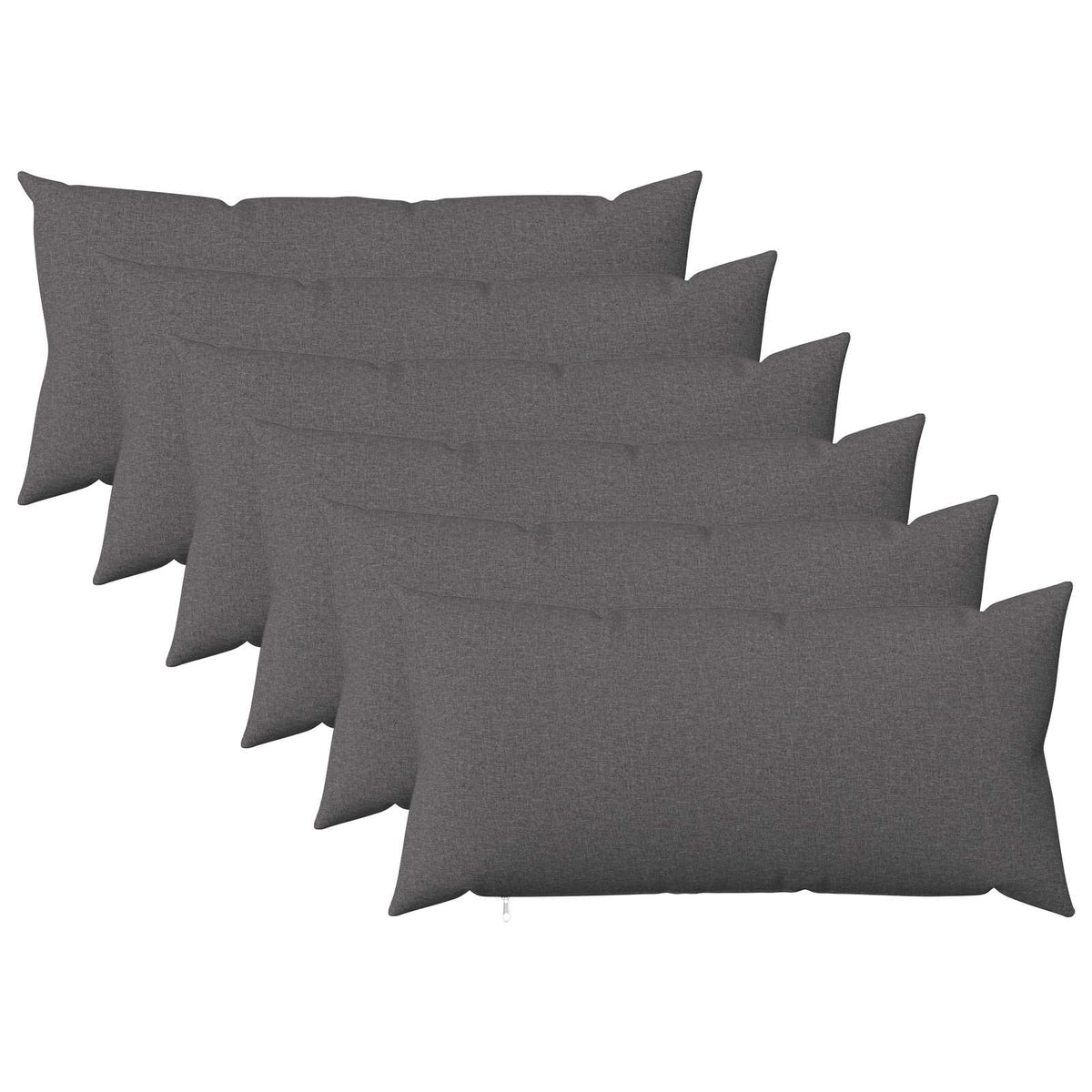 Throw Pillow HEERLEN Fabric 6 pcs 40 x 80 cm Light grey