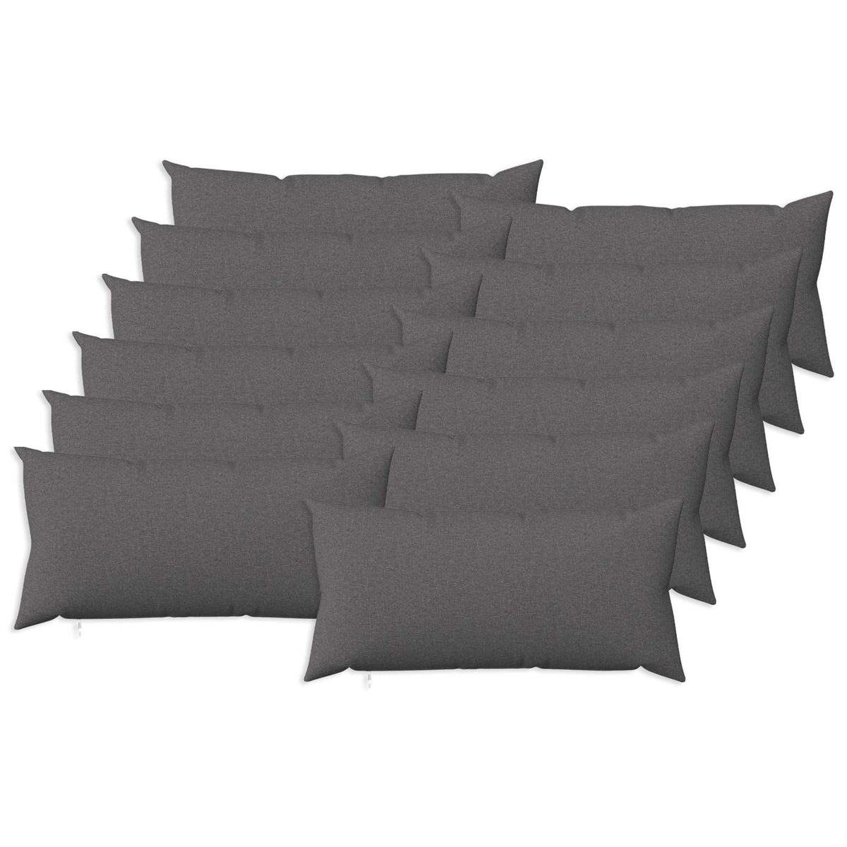 Throw Pillow HEERLEN Fabric 12 pcs 40 x 80 cm Light grey