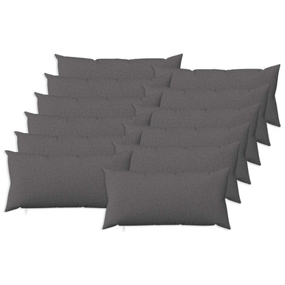 Throw Pillow HEERLEN Fabric 12 pcs 40 x 80 cm Light grey