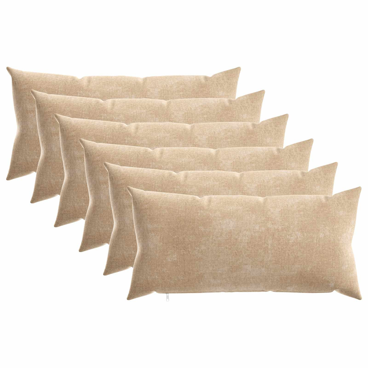 vidaXL Throw Pillow 6 pcs HEERLEN Taupe 40 x 80 cm Chenille Fabric 2